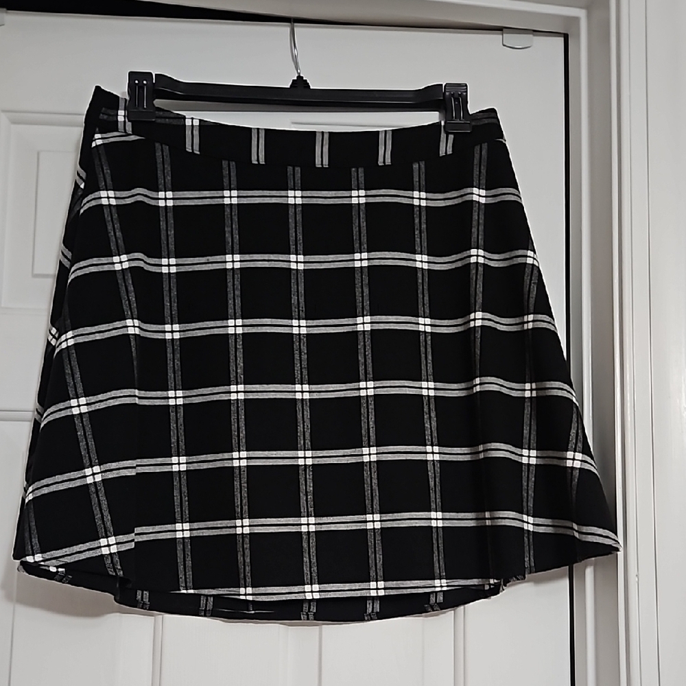 Black and White Plaid Women's Skirt